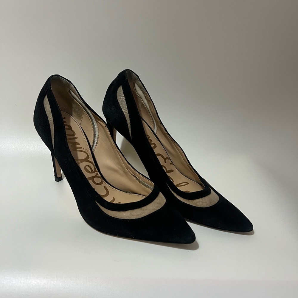 Sam Edelman Black Suede Heels Womens Size 6.5